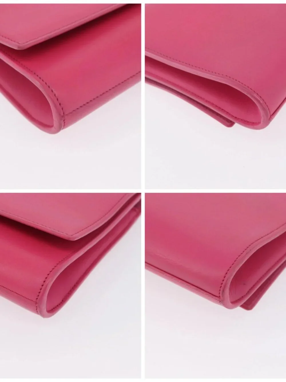 SAINT LAURENT Y Line Clutch Bag Leather Pink Gold 311213 Auth LNZ490A - Picture 14 of 16